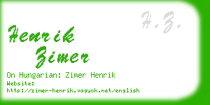 henrik zimer business card